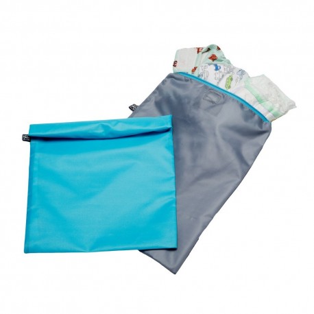 2x WET-TO-GO WET BAGS - teal/ grey