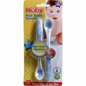 NUBY First Solids Hot Safe Spoons - 2 pack blue