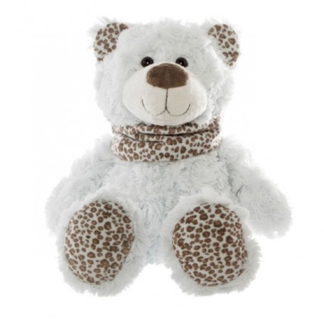 MILLY Teddy Bear with leopard print scarf - medium 39cm
