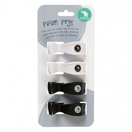 PRAM PEGS - 4pk Black/ White