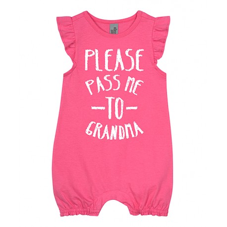 'Please Pass Me to Grandma' FLUTTER SLEEVE ROMPER - size 6-12 months