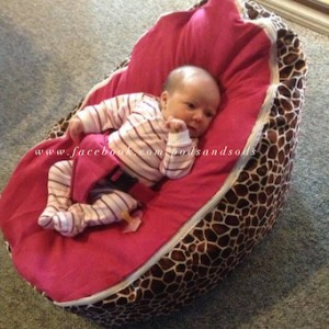 Giraffe Hot Pink Baby Bean Bag