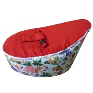 Jungle Animals Red Baby Bean Bag Chair