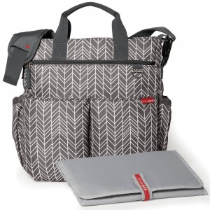 DUO SIGNATURE NAPPY BAG – grey feather