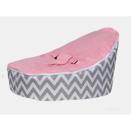 Chevron pink on grey