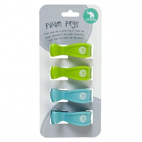 PRAM PEGS - 4pk Green/Blue